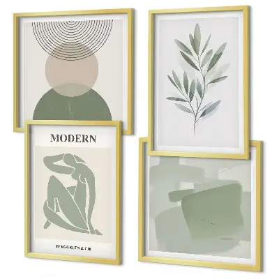 Multi-piece abstract plant wall art set stylish graphic prints