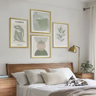 Multi-piece abstract plant wall art set stylish graphic prints