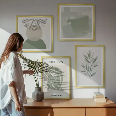 Multi-piece abstract plant wall art set stylish graphic prints