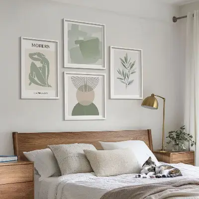 Multi-piece abstract plant wall art set stylish graphic prints