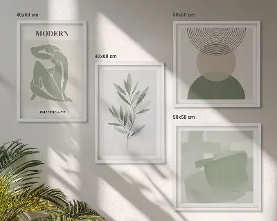 Multi-piece abstract plant wall art set stylish graphic prints