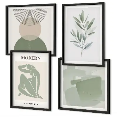 Multi-piece abstract plant wall art set stylish graphic prints