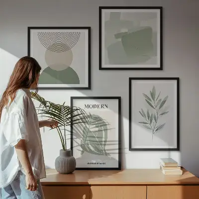 Multi-piece abstract plant wall art set stylish graphic prints