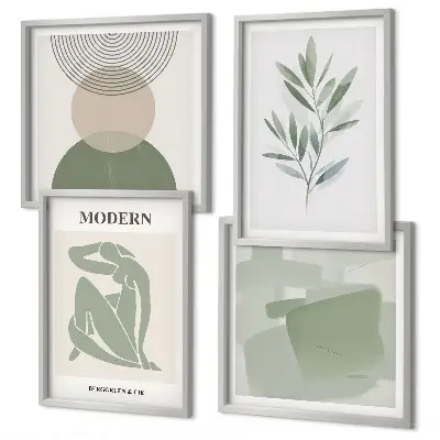 Multi-piece wall decor set Stylish abstract plant graphics