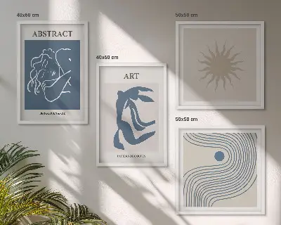 Set of 4 wall art pieces Matisse's stylish abstract patterns