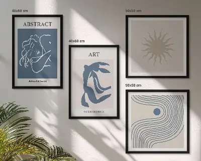 Set of 4 wall art pieces Matisse's stylish abstract patterns