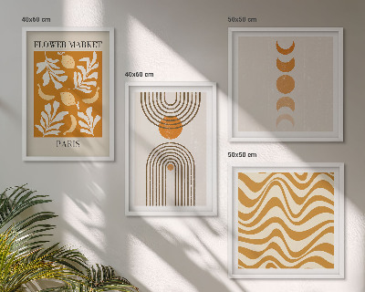 Multi-piece wall decor set Geometric plant patterns