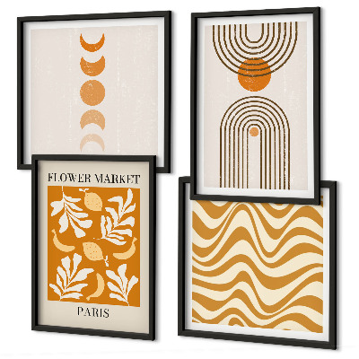 Multi-piece wall decor set Geometric plant patterns