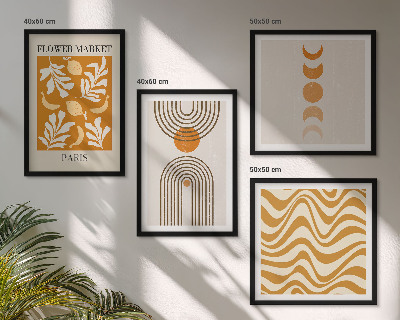 Multi-piece wall decor set Geometric plant patterns