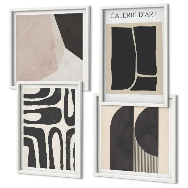 Set of 4 wall art pieces Abstract minimalist posters