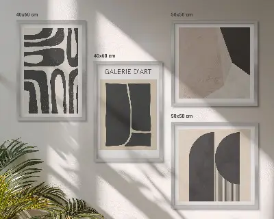 Abstract minimalist wall art posters set of 4 pieces