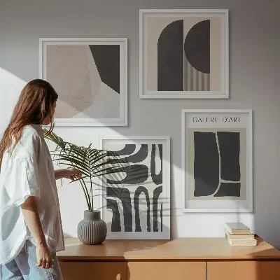 Abstract minimalist wall art posters set of 4 pieces