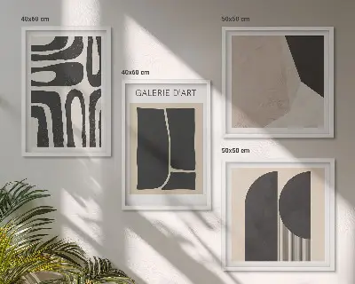 Abstract minimalist wall art posters set of 4 pieces