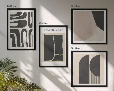Abstract minimalist wall art posters set of 4 pieces