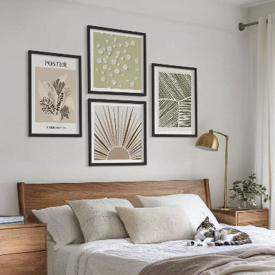 Wall art set Plant motifs in subdued colors