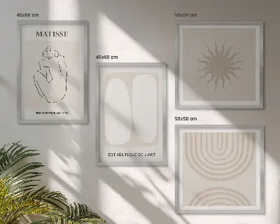 Multi-piece wall art set minimalist line design