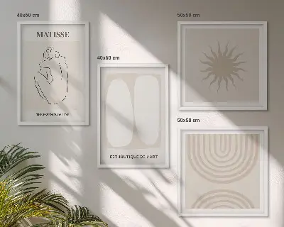 Multi-piece wall art set minimalist line design