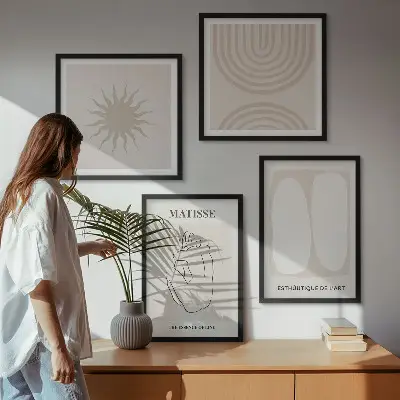 Multi-piece wall art set minimalist line design