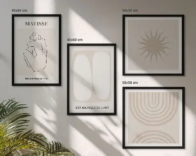 Multi-piece wall art set minimalist line design