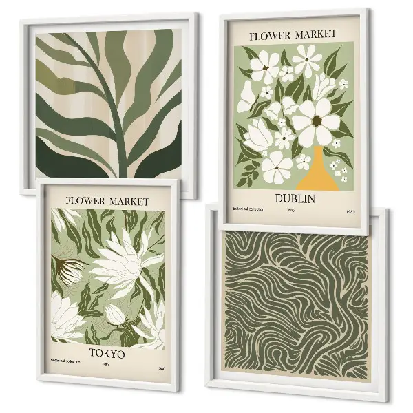 Multi-piece wall decor set boho plant pattern wall art