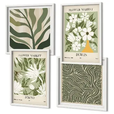 Multi-piece wall decor set boho plant pattern wall art