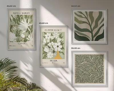 Multi-piece wall decor set boho plant pattern wall art