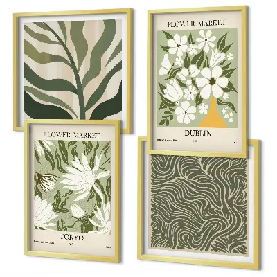 Multi-piece wall decor set boho plant pattern wall art