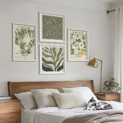 Multi-piece wall decor set boho plant pattern wall art