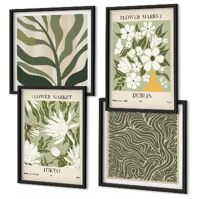 Multi-piece wall decor set boho plant pattern wall art