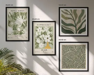 Multi-piece wall decor set boho plant pattern wall art