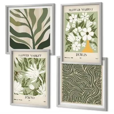Multi-piece wall decor set boho plant pattern wall art