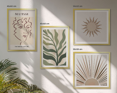Wall art set Abstract plant patterns