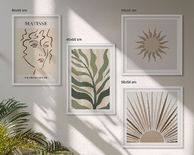 Wall art set Abstract plant patterns