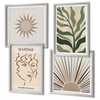 Wall art set Abstract plant patterns
