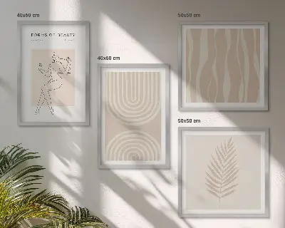 Multi-piece wall decor set abstract boho style