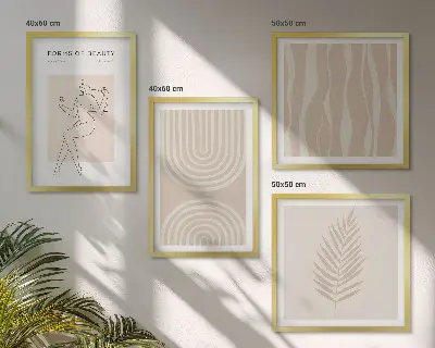 Multi-piece wall decor set abstract boho style