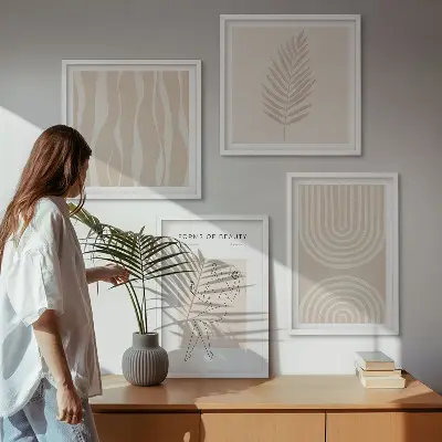 Multi-piece wall decor set abstract boho style