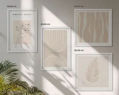 Multi-piece wall decor set abstract boho style