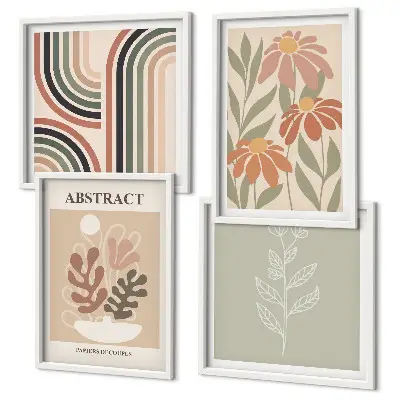 Multi-piece wall decor set Abstract pastel plants