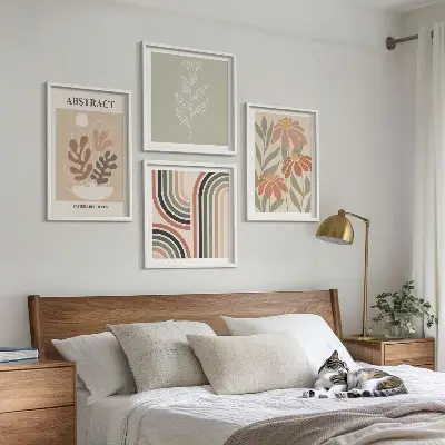 Multi-piece wall decor set Abstract pastel plants