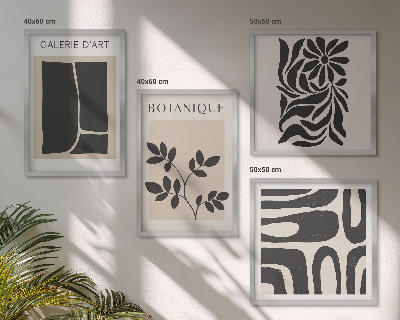 Wall art set Abstract plant patterns