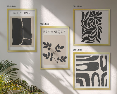 Wall art set Abstract plant patterns