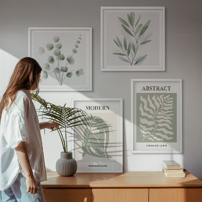 Set of 4 wall art pieces Matisse design boho plants