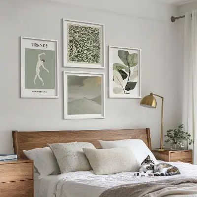 Wall art set Abstract plant patterns