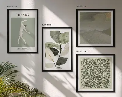 Wall art set Abstract plant patterns
