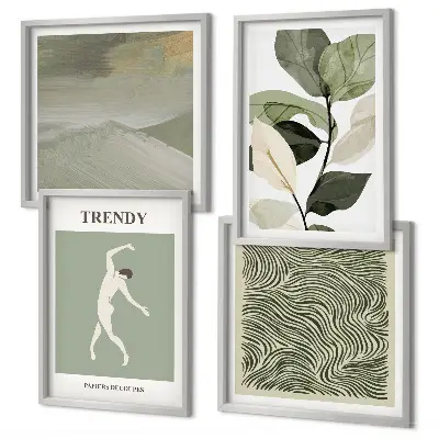 Wall art set Abstract plant patterns