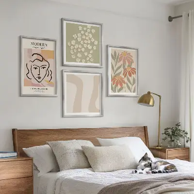 Modern abstract woman wall art set of 4 pieces