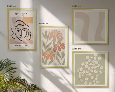 Modern abstract woman wall art set of 4 pieces