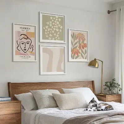 Modern abstract woman wall art set of 4 pieces