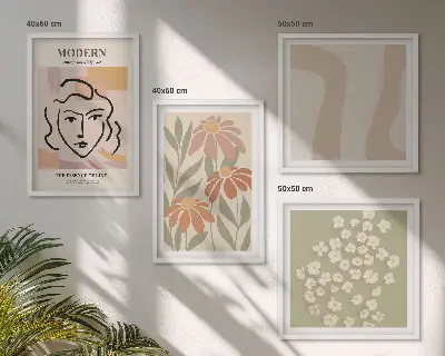 Modern abstract woman wall art set of 4 pieces